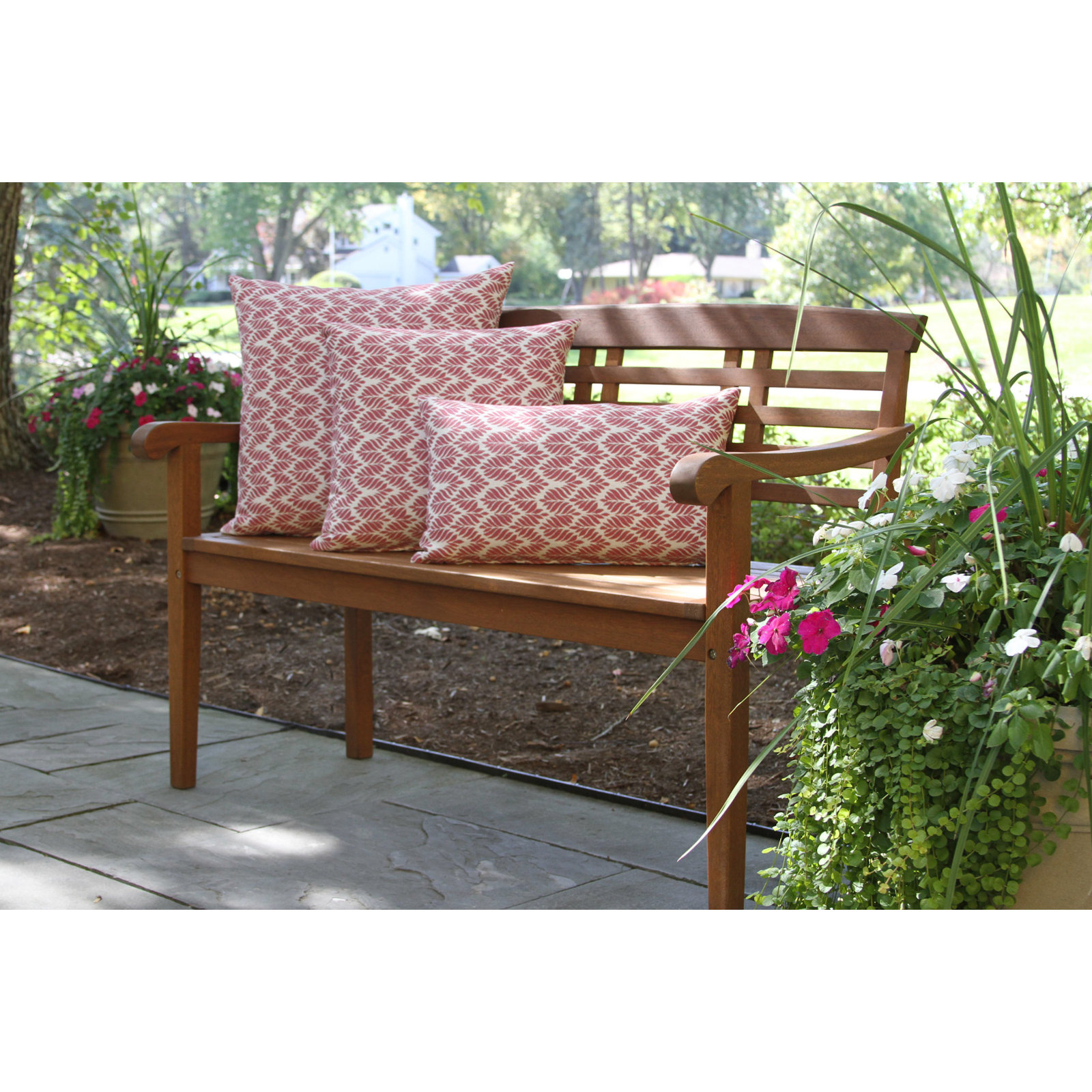 Liza Pillow Cover & Insert Square in Red/Orange/White, 20" x 20"