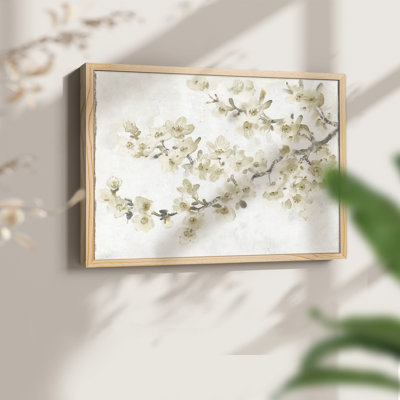 Composition neutre de cerisier en fleurs - reproduction encadrée