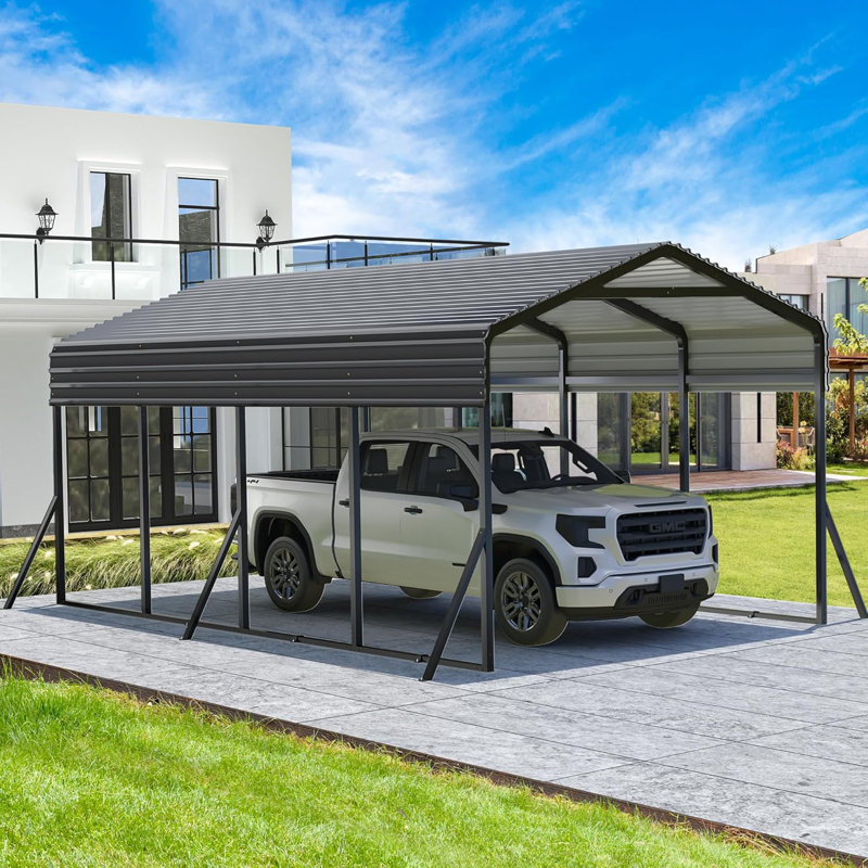 12 ft. W x 20 ft. D Heavy Duty Metal Carport With Reinforced Frame, Car Canopy and Shelter