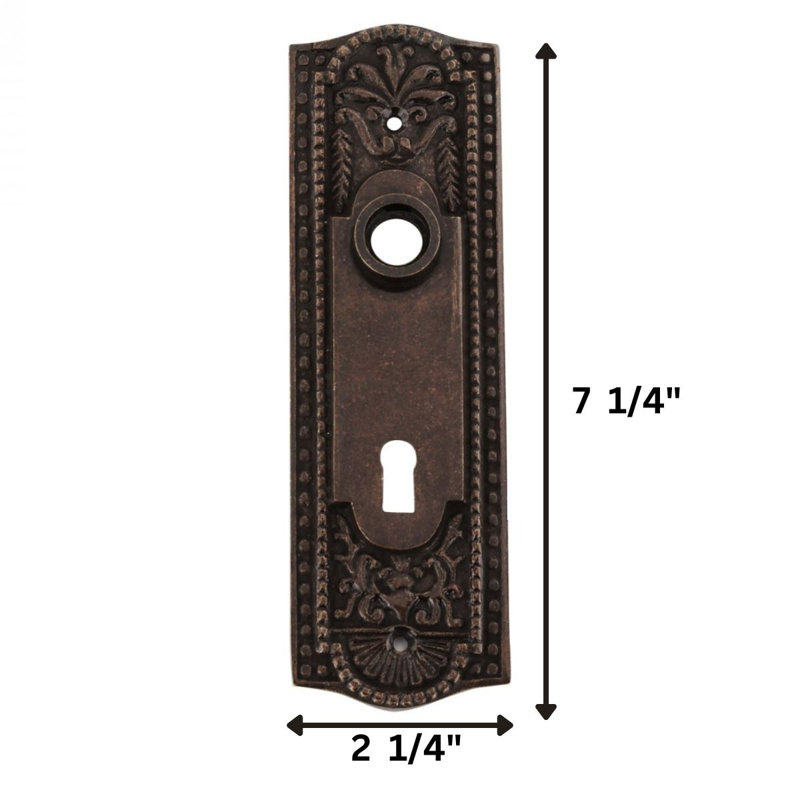 Plaque de porte sans poignée, Laiton antique