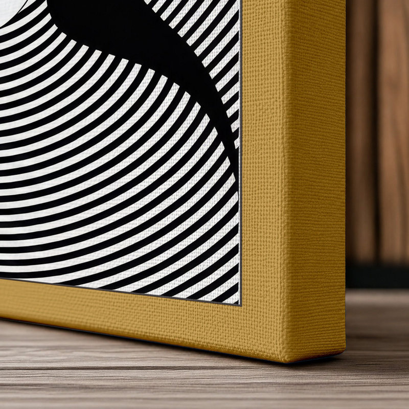 Patterned Silhouette Graphic Art - Wrapped Canvas, 30x20 - 76.2 x 50.8 cm, Ochre Border