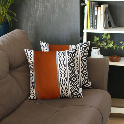 Ensemble de deux coussins décoratifs en similicuir 18 po x 18 po
