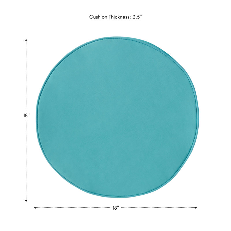 Outdoor Round Dining Chair Seat Pad, Teal