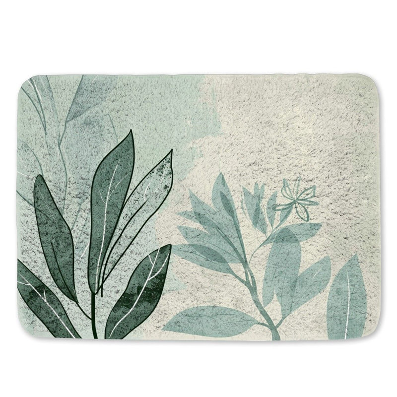 Floral Bath Mat Botanical Bathroom Decor Elegant, L 21 po x L 34 po