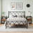 Nightstand with Built-in Charging Station, Bedside Table with Adjustable Fabric Drawer and 3-Tier Storage End Table-37325742