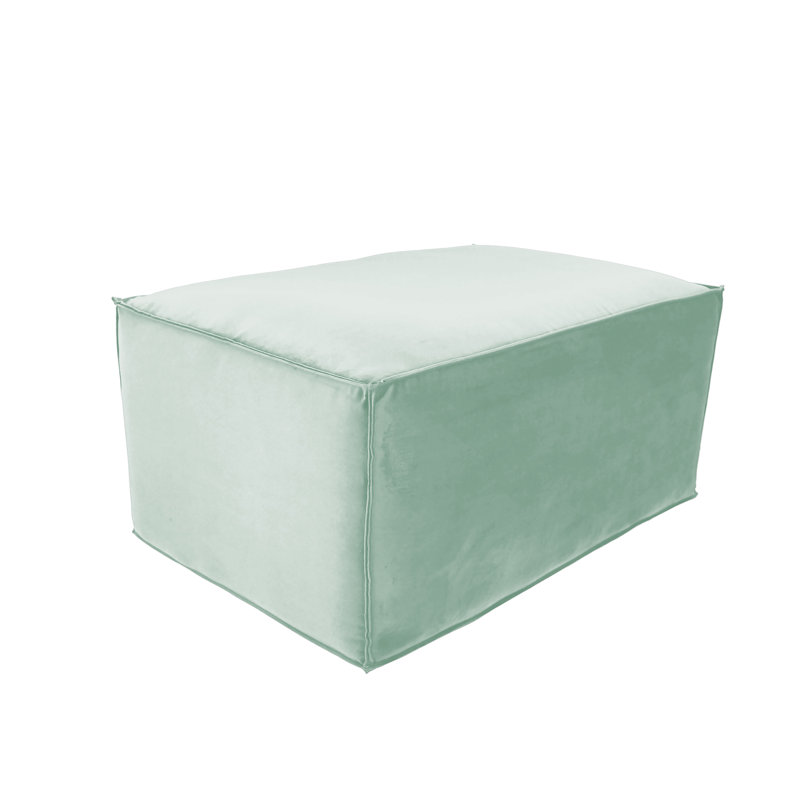 Microfiber & Vinyl Overstuffed 36" x 24" Rectangle Ottoman, 16"H, Aloe