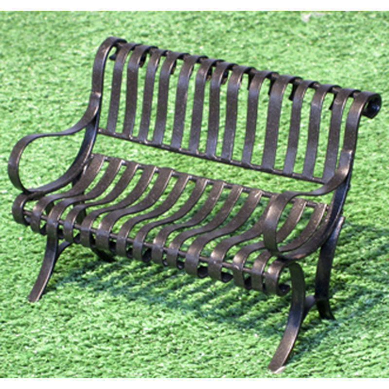 Banc de jardin en acier Worthville, Noir