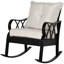 Chaise berçante d'extérieur classique en rotin avec confort rembourré