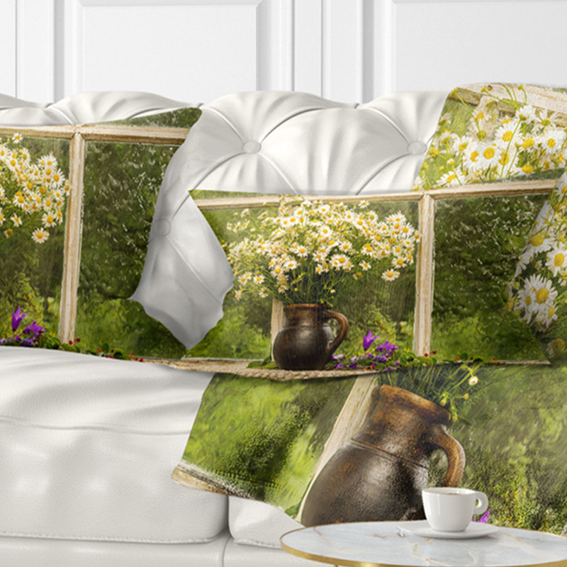 Nature morte Bouquet de camomille - Coussin imprimé paysage, Rectangle 12" x 20"