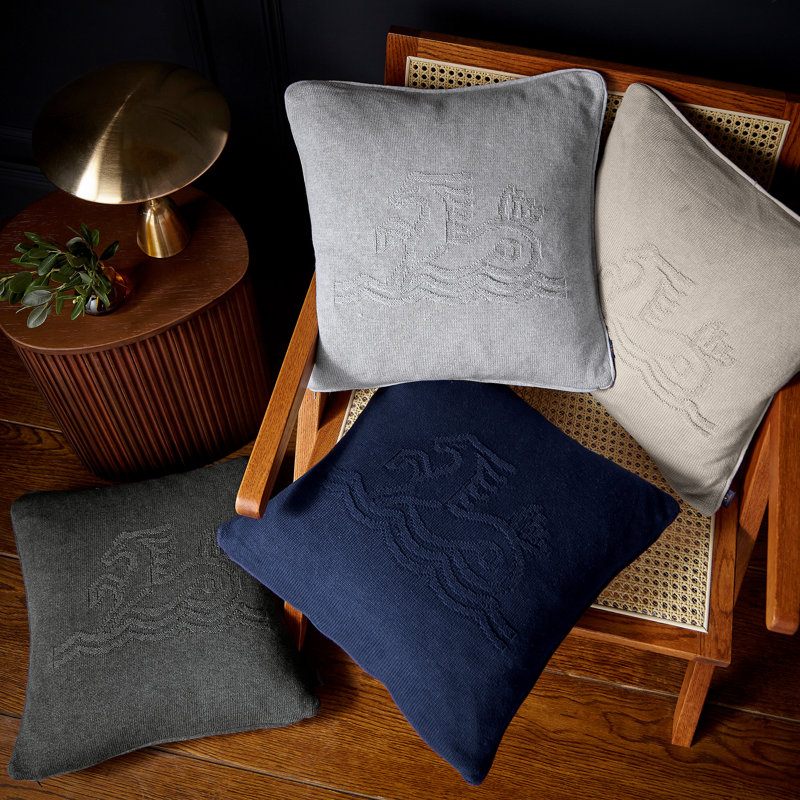 Signature Knit Feather Filled Cushion, Linen