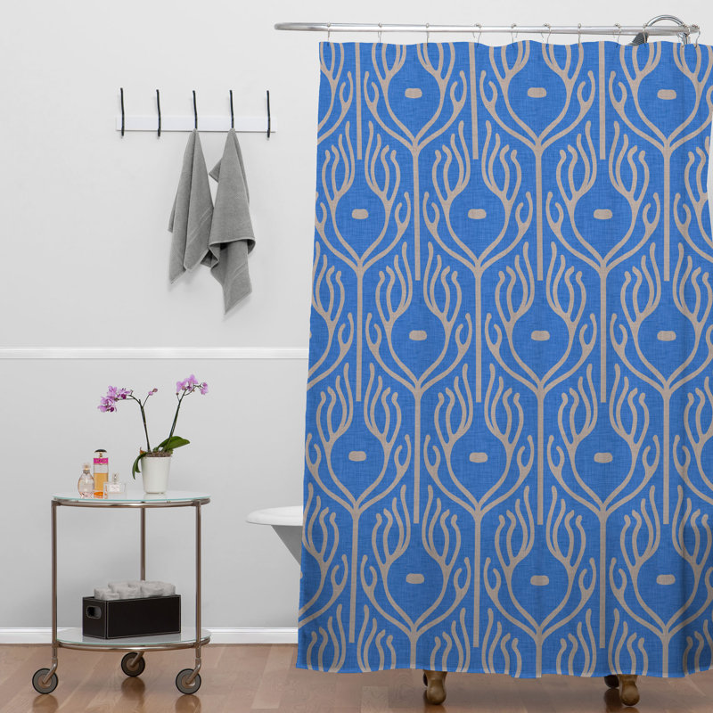 Rideau de douche simple à motif floral Darieus