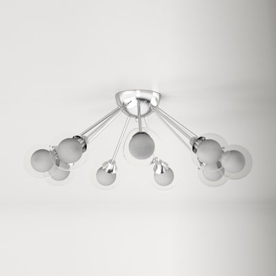 Optimist 9 Light Glass Semi Flush Mount