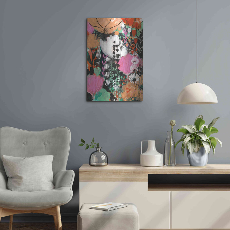 Art mural en métal Strawberry Moon par Corina Capri, H 24 po x l 16 po