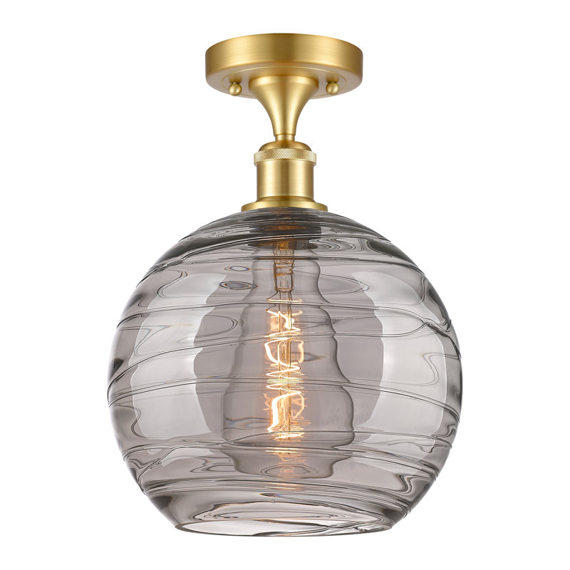 1 - Light Semi Flush Mount, Gold, 12.88" H x 13.75" W x 13.75" D