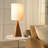 20.5" Walnut Wood Tapered Triangle Table Lamp