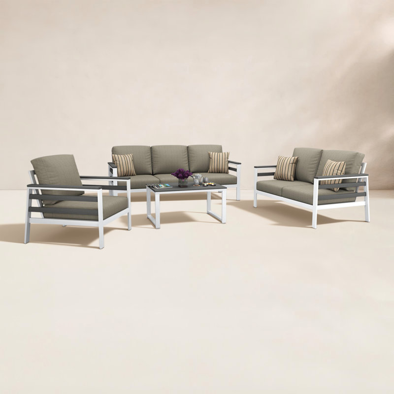 Townsend 6-Person Sunbrella® Patio Seating Group, Spectrum Dove, Gray