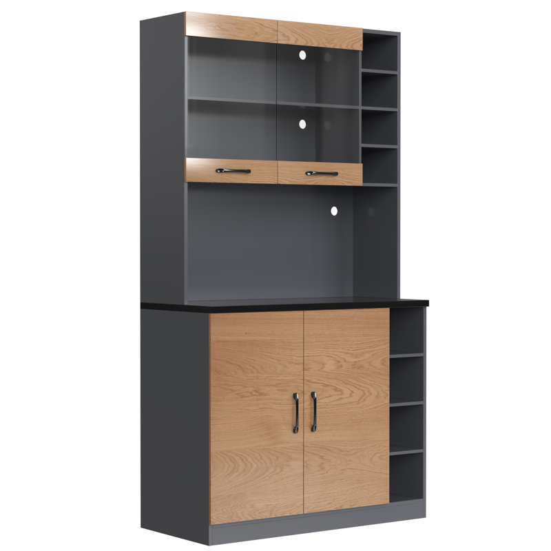 Dining Hutch Welsh Dresser, Brown/Black