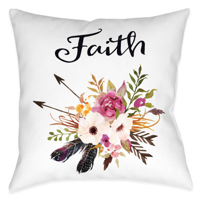 Watercolor Flowers Floral Reversible Cushion Pad
