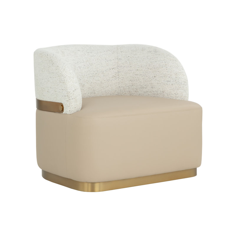 Swivel Lounge Chair, Cream Linen;Rayon / Viscose;Polyester