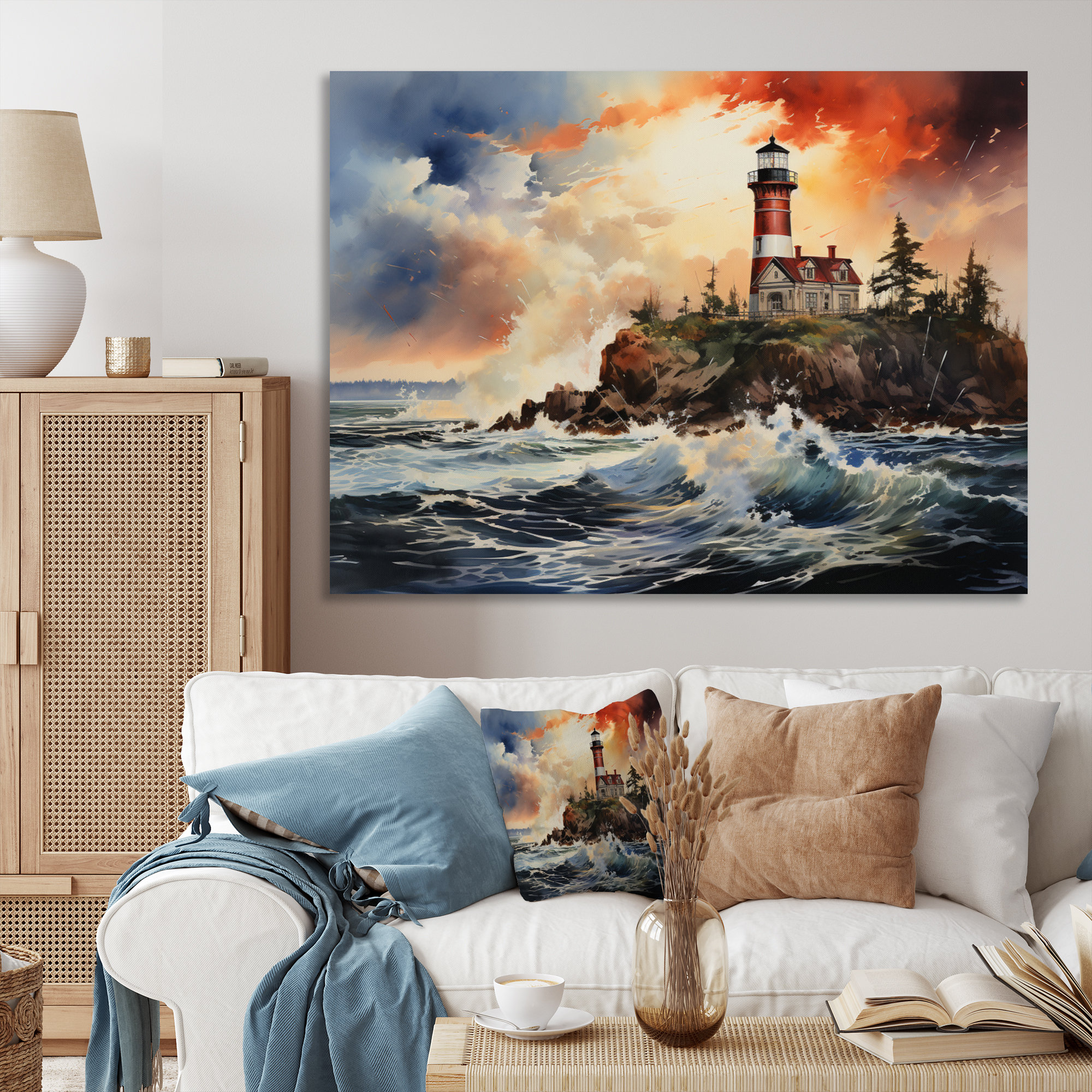 Longshore Tides Vintage Lighthouses Guiding Light III On Canvas Print ...