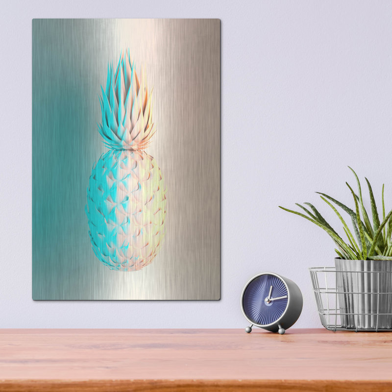 «Delicate Pineapple», art mural en métal, H 16 po x l 12 po