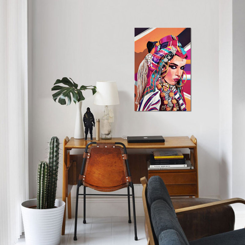 « maroc », impression sur toile, H 40 po x l 26 po x P 1,5 po, Pas de tapis, Toile tendue