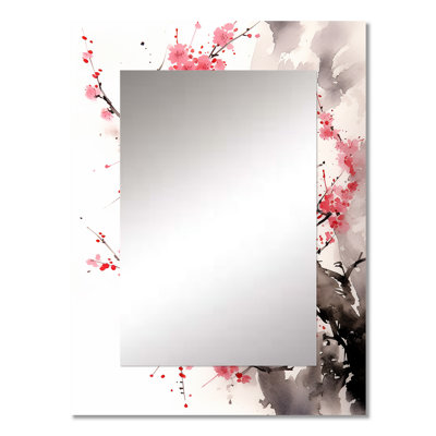 Asian Art Sumi Bird Serenity VIII - Art mural unique, miroir mural, impression sur métal