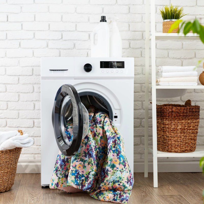 Édredon 8 pièces pour très grand lit avec une touche de style campagnard rétro, détails complexes sur les coussins et dessus respirant, 8 taies décoratives à volants, coton toutes saisons, revers doux