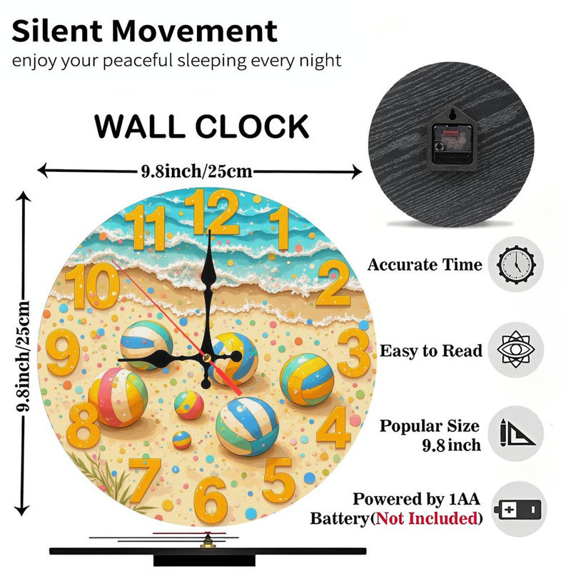 Horloge de plage avec ballons de plage