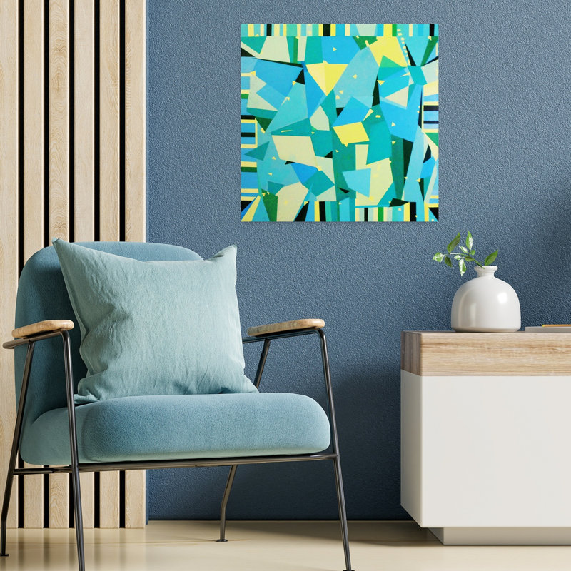 Art contemporain abstrait géométrique, H 18 po x l 18 po