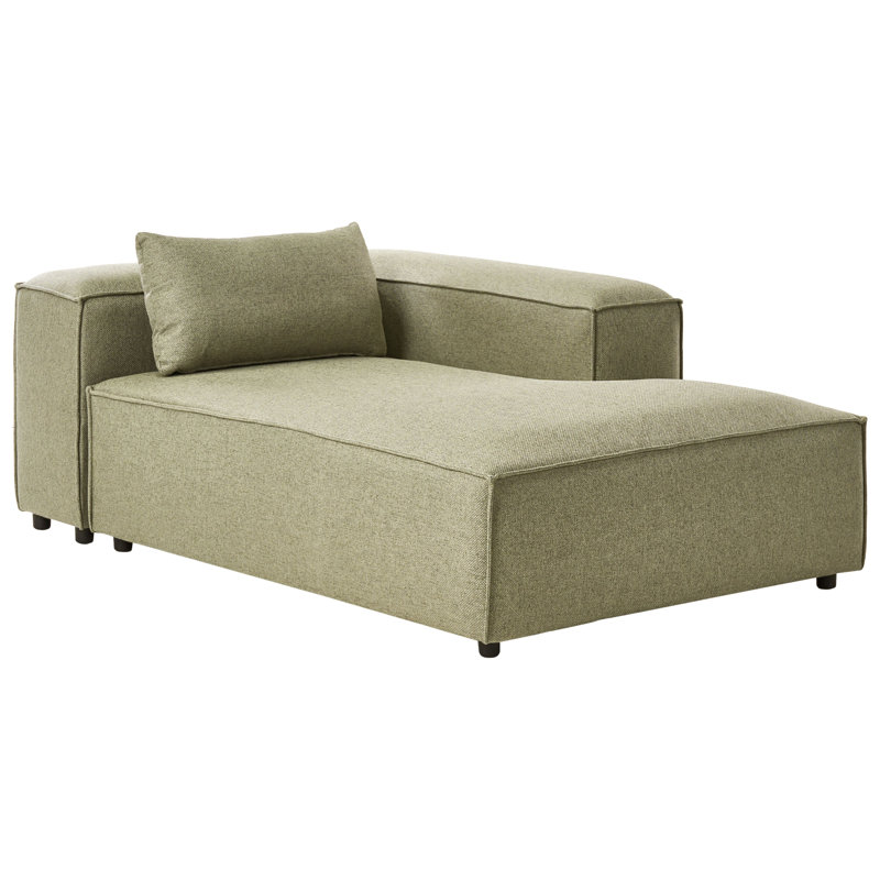 BRANDE Upholstered Chaise Lounge, Light Green, Left Hand Facing