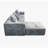Convertible Modular Sectional , 4 - Seat American Design Compression In Grey, Medium Firm Seat, Us Foam Filler, Standard 100 By Brushed Corduroy Covers, Stain And Smooth Skin-394498682-394498681
