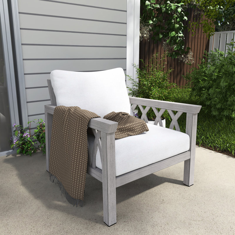 Canapé de patio en aluminium pour 1 personne avec coussins épais