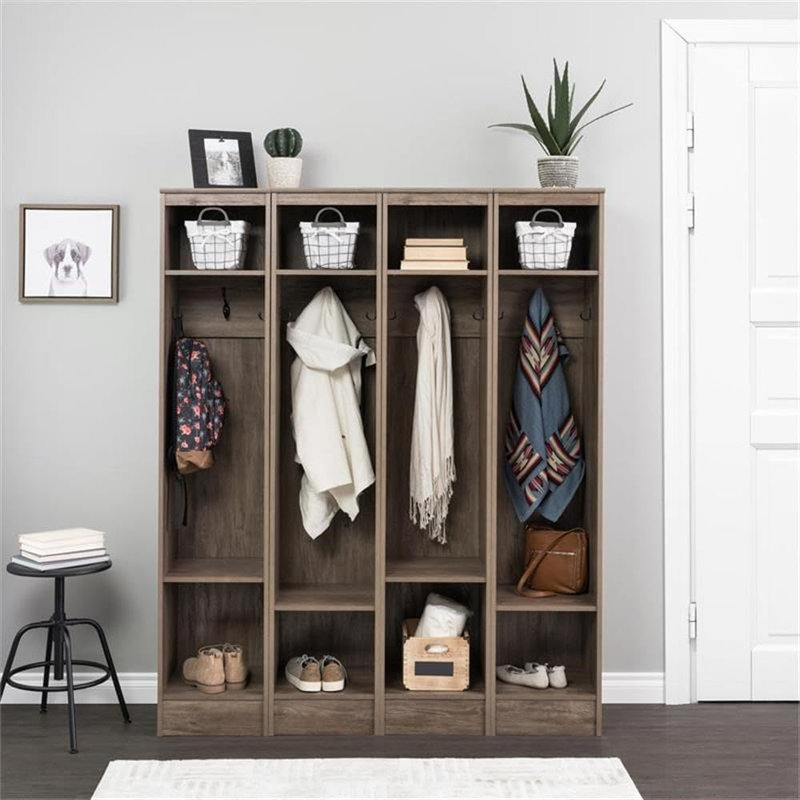 Space-Saving Entryway Organizer With Adjustable Shelves And Hooks For Versatile Storage