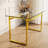 51" Modern Minimalist Rectangular Glass Dining Table for 4-6 with 0.31" Tempered Glass Tabletop and Golden Chrome Metal Legs, Writing Table Desk, for Kitchen Dining Living Room (0 damage)-1366985861