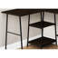 Bureau à domicile en L avec rangement fonctionnel, l 48 po, stratifié brun, métal noir, ordinateur de style contemporain à utiliser, options de rangement