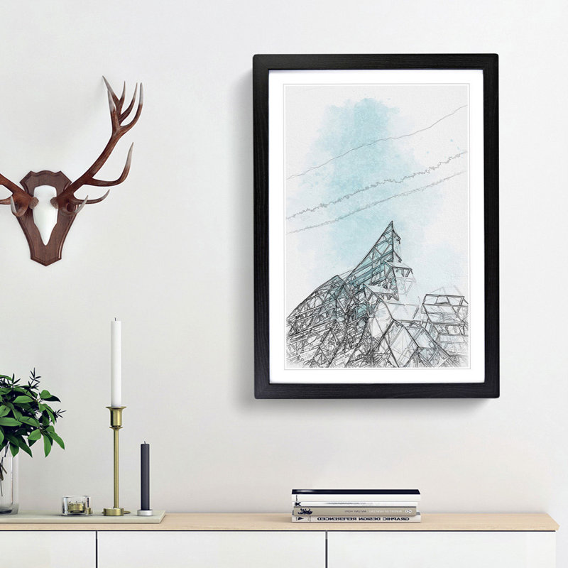 Sketching the Architecture Vol.32 - Picture Frame Drawing Print, Black Framed, 87cm H x 62cm W x 2cm D