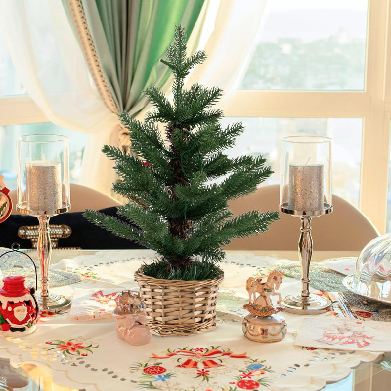 Lighted Artificial Pine Christmas Tree