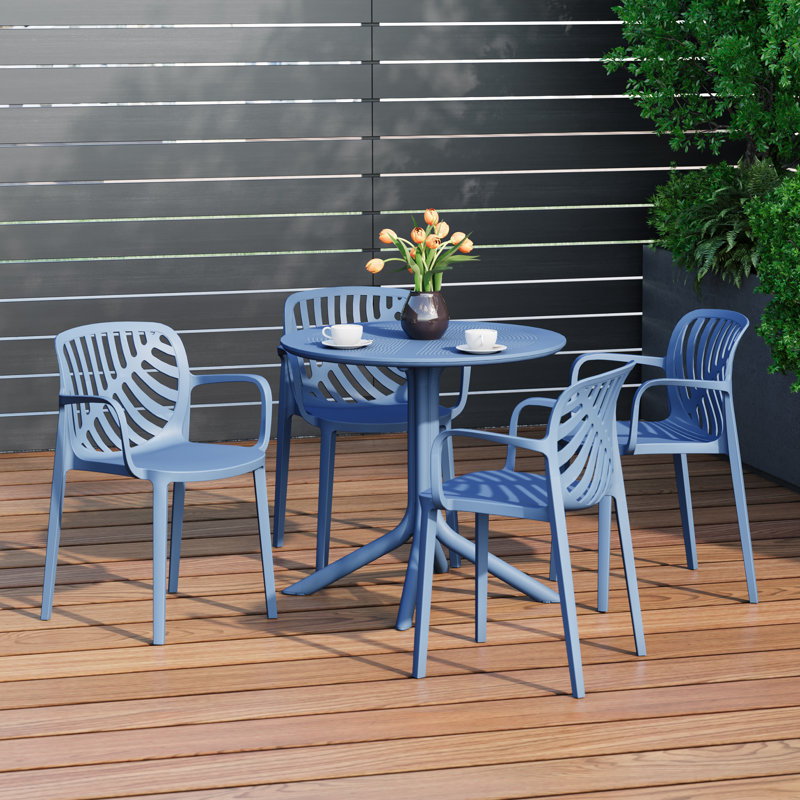 Ensemble repas extérieur pour 4 personnes, Bleu