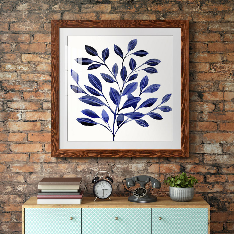 Deep Blue Branch II - reproduction encadrée de qualité supérieure - prête à être accrochée, H 26,5 po x l 26,5 po x P 1,5 po