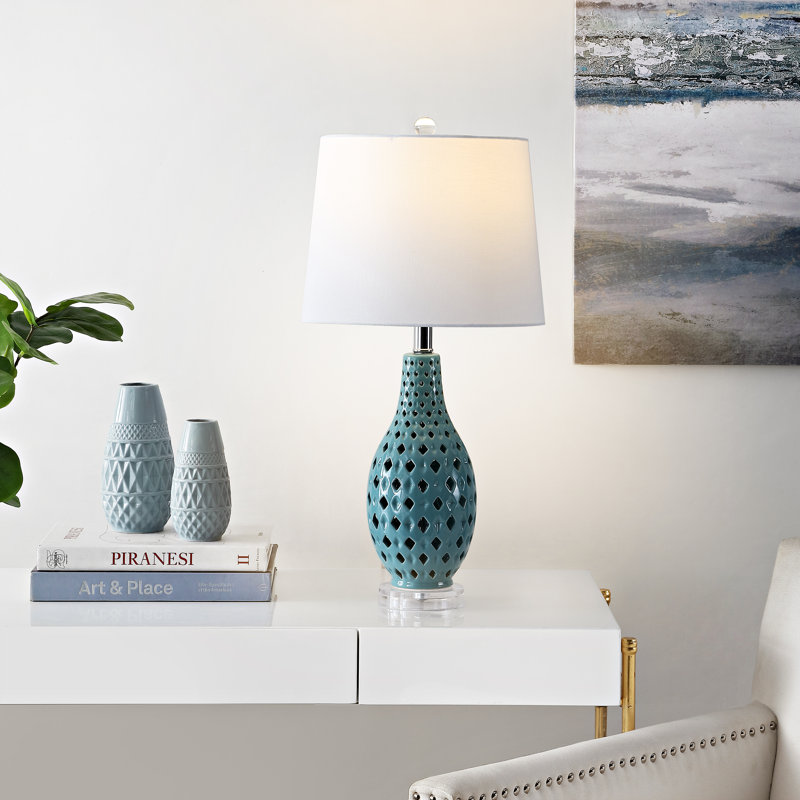 Lampe de table 25 po Adene, bleu