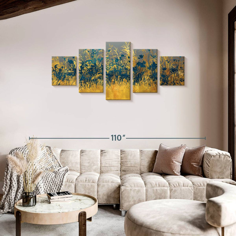 Golden Field Foliage, 36" H x 80" W