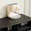 Buffet noir massif + bois manufacturé + verre