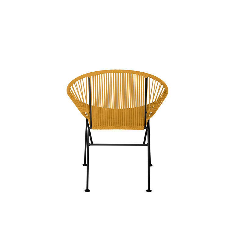 Concha Indoor/Outdoor Handmade Dining Chair, Black, Caramel