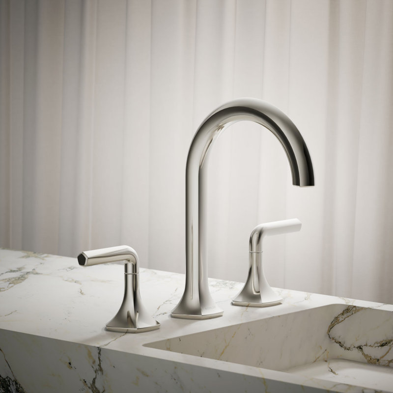 Occasion Sink with Cane Design Single Hole Bathroom Faucet with Drain Assembly, Vibrant Polished Nickel