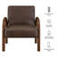 Fauteuil d'appoint rembourré en similicuir Lunet espresso-2028224517-2028224539