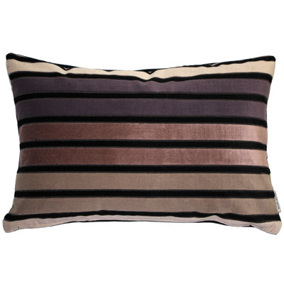Amethyst Stripes Velvet Lumbar Pillow