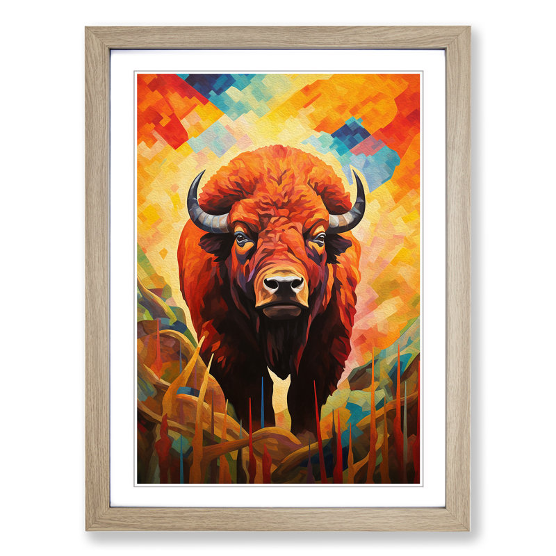 Buffalo Orphism No.2 - Framed Print, 64cm H x 46cm W x 2cm D, Oak Framed