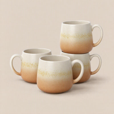 12oz Stoneware Coffee Mug Set（Set of 4）