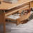 Oval-shaped solid wood coffee table living room-587097325